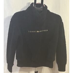 NWT Tommy Hilfiger Boa Black Fleece Pullover Women's size XS
